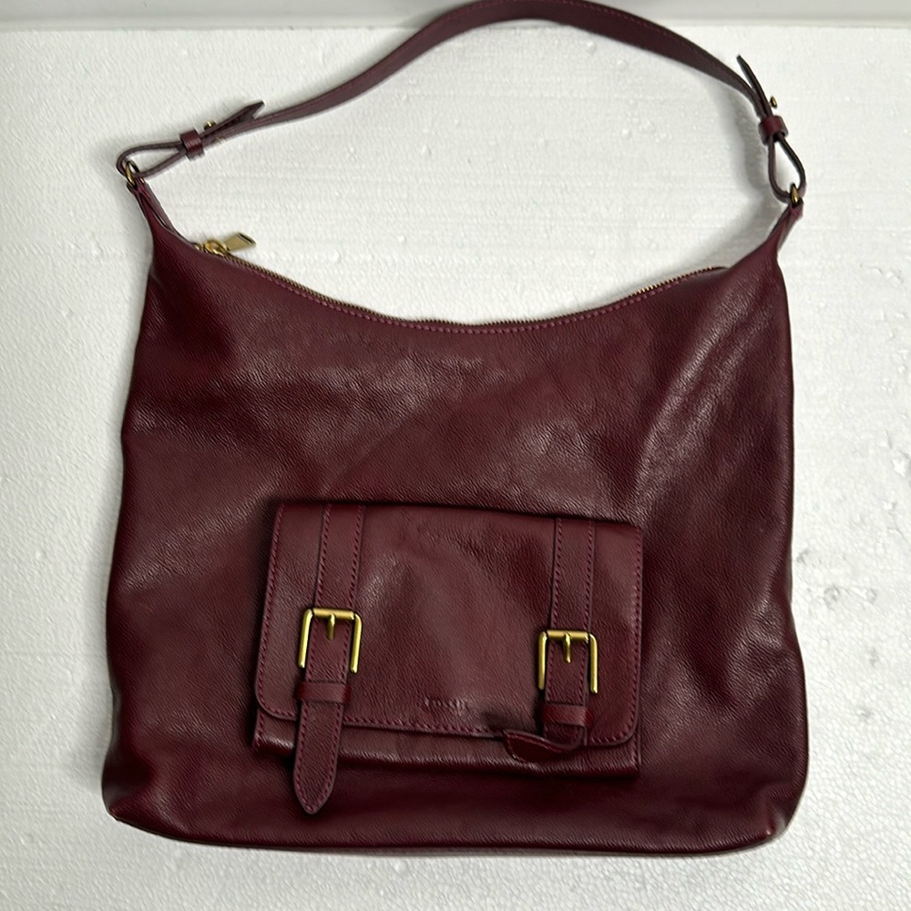 Fossil burgundy cleo hobo shoulder bag size large